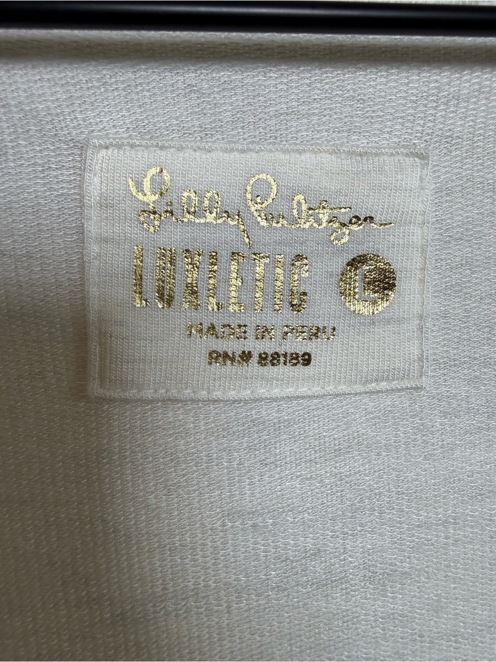 Lilly Pulitzer White Luxletic Kerah Long Sleeve Tee Super Soft Stretchy Top LG - Picture 5 of 12